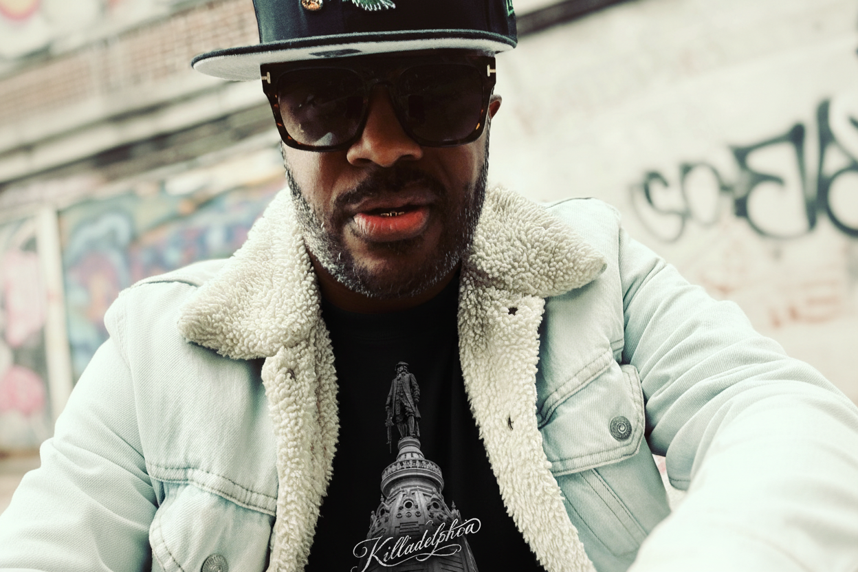 Model with Killadelphia t-shirt